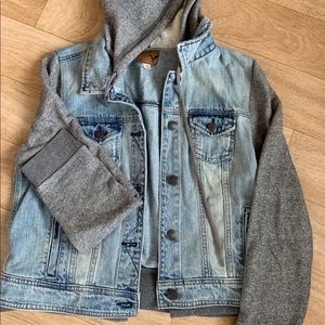 American Eagle denim hoodie jacket